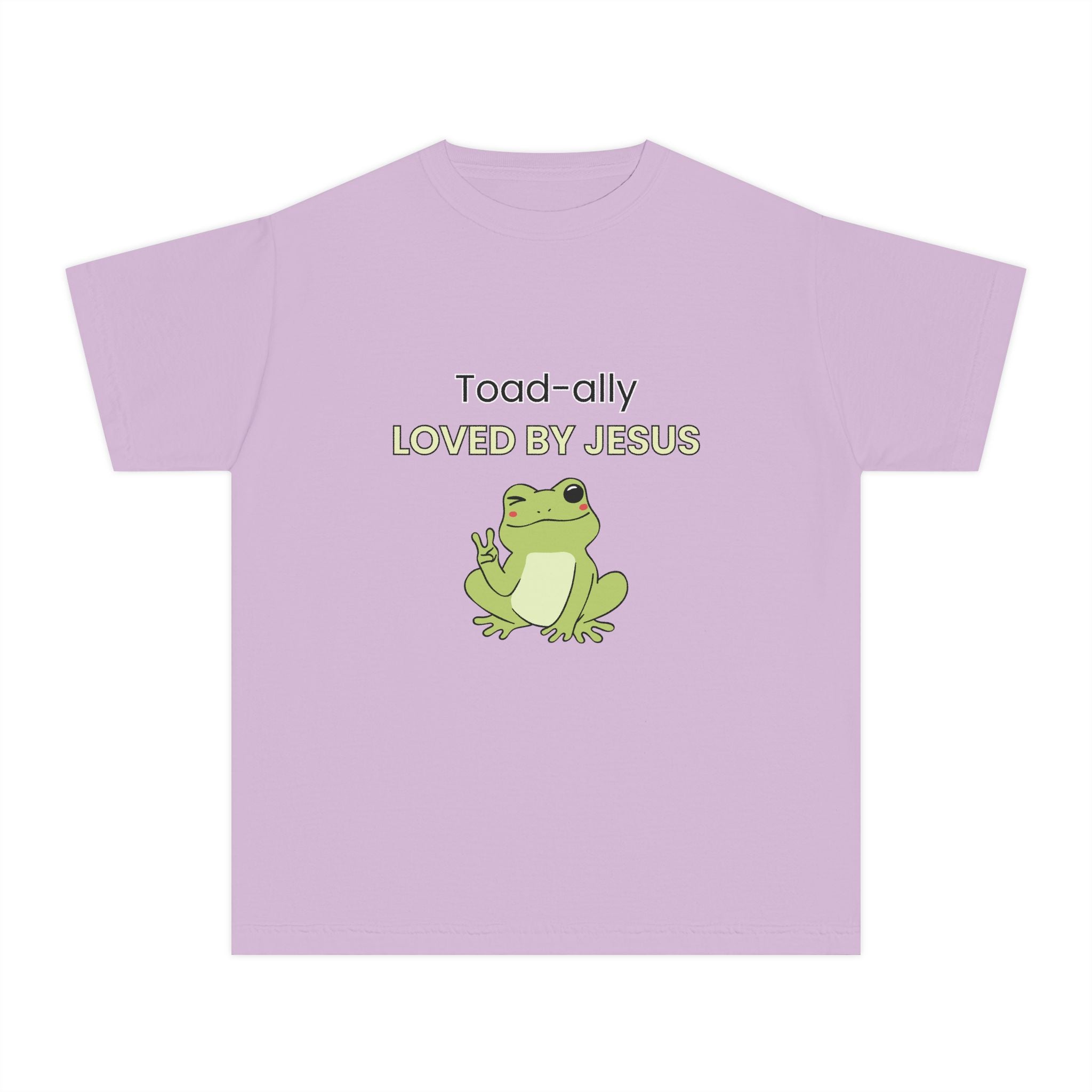 Kids Tee - "Toad-ally Loved by Jesus" Cute Frog Christian Youth T-Shirt