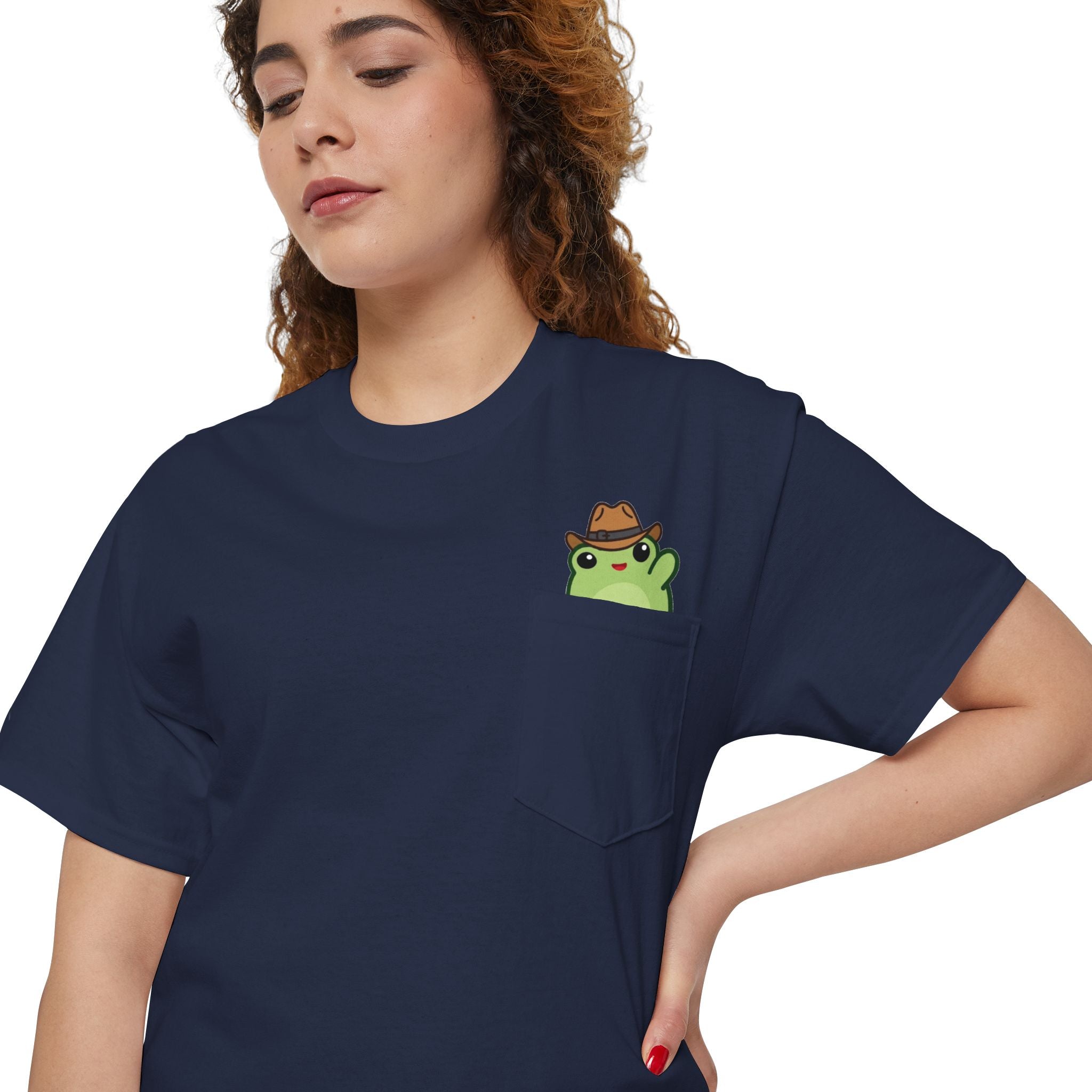 Pocket Frog Tee — Cute Cowboy Frog Pocket Graphic T-Shirt