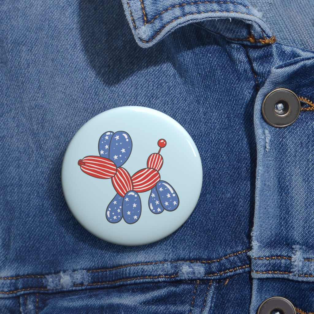 Patriotic Balloon Dog Pin Button