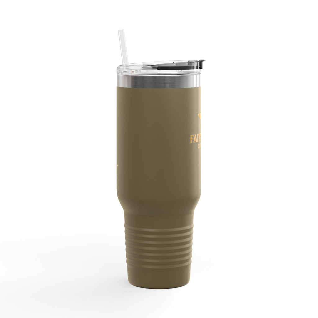 40oz Insulated Travel Mug — FaithForge Gaming Logo