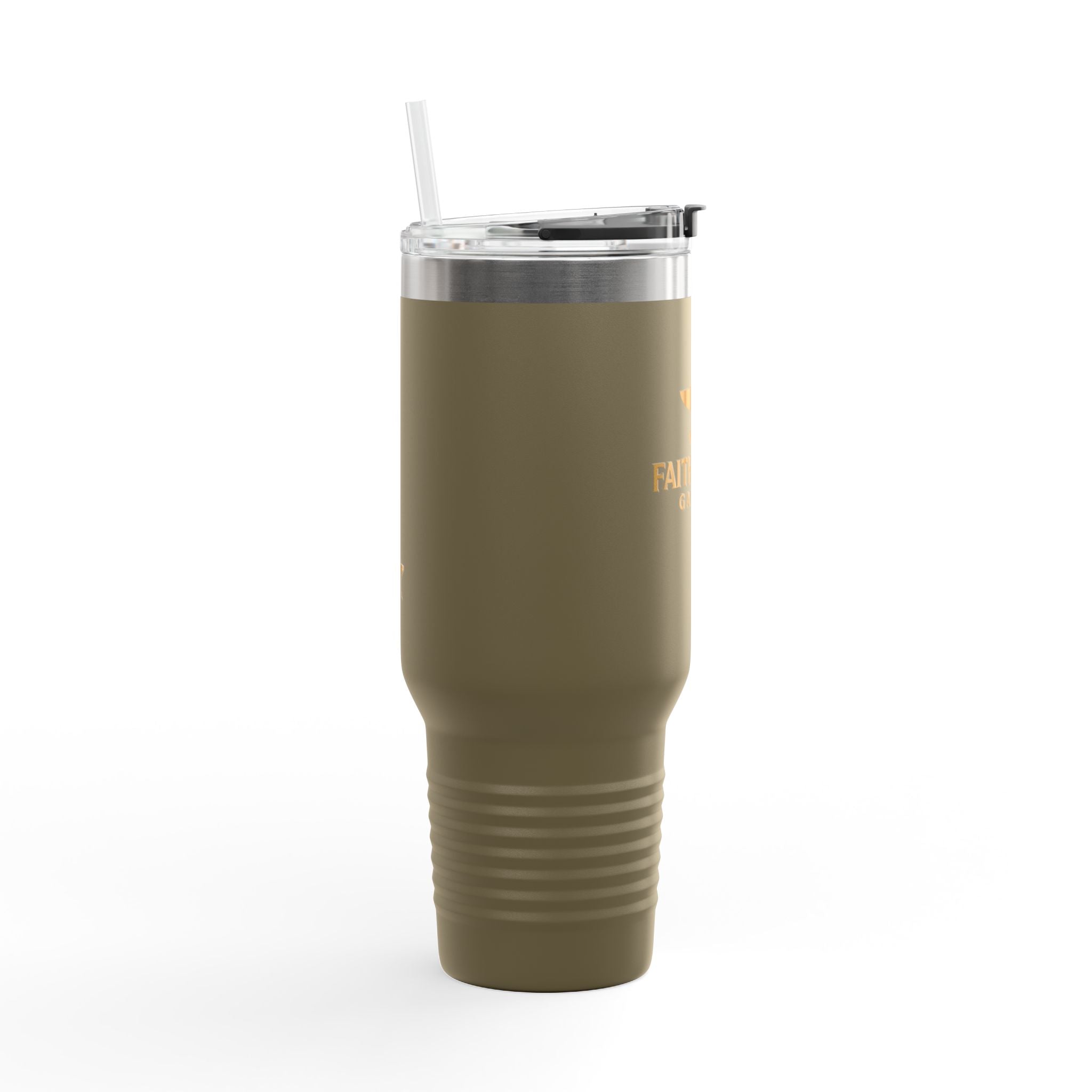 40oz Insulated Travel Mug — FaithForge Gaming Logo