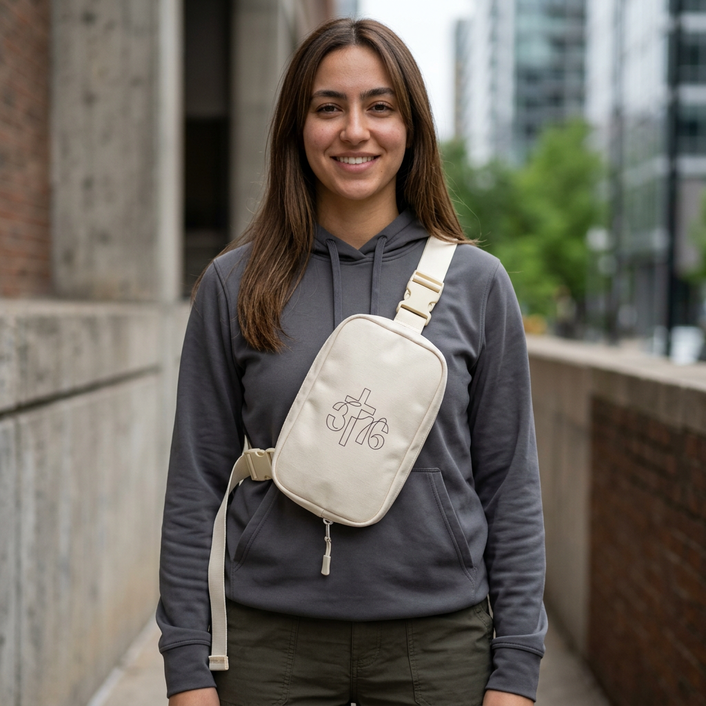 Embroidered Explorer Sling Bag – Compact Crossbody Pack for Travel & Everyday