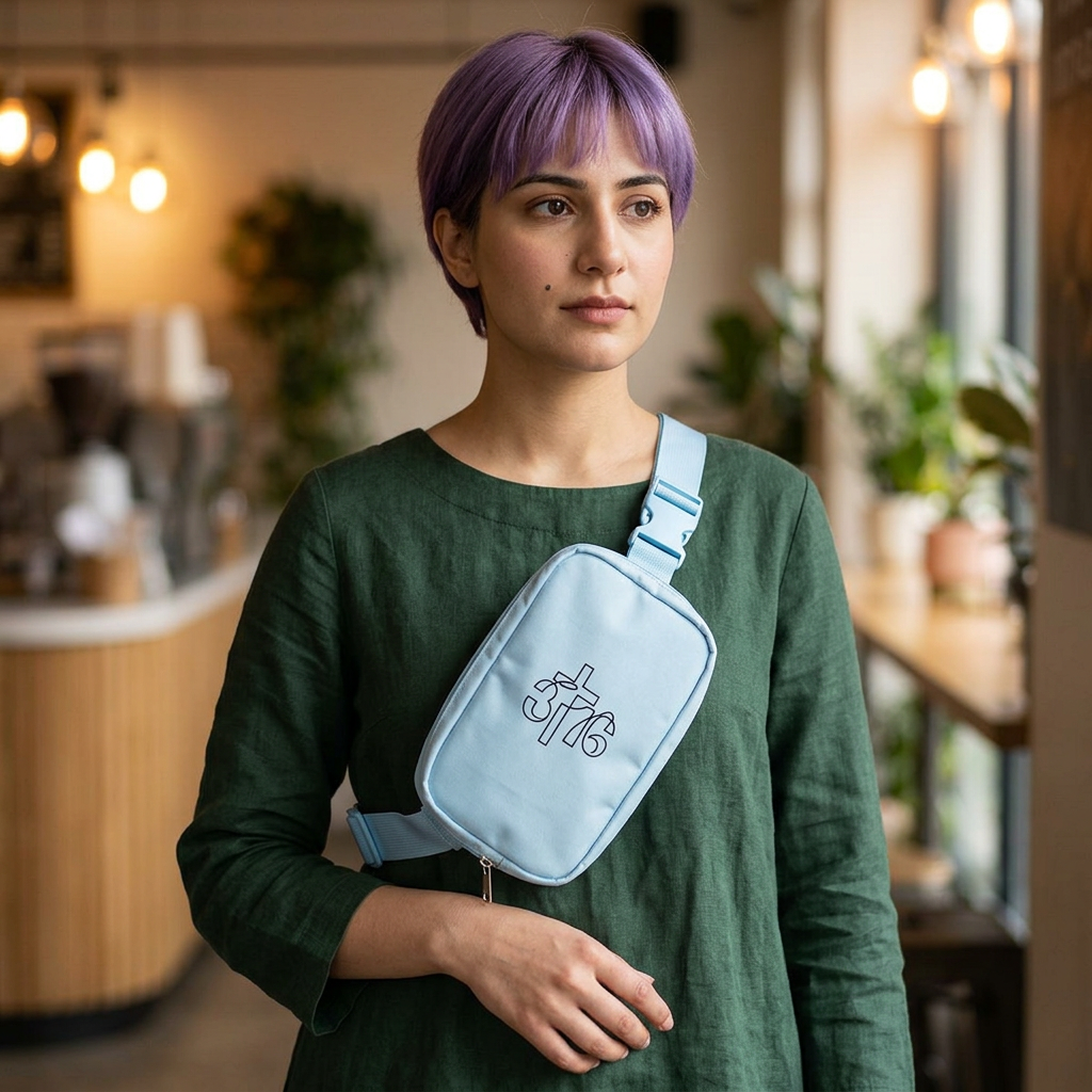 Embroidered Explorer Sling Bag – Compact Crossbody Pack for Travel & Everyday