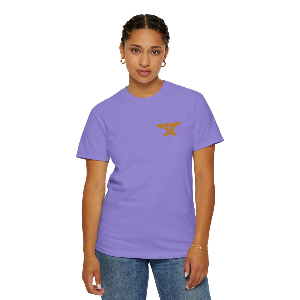 FaithForge Gaming T-Shirt — Logo Tee with Anvil & Cross (Christian Gamer Apparel)