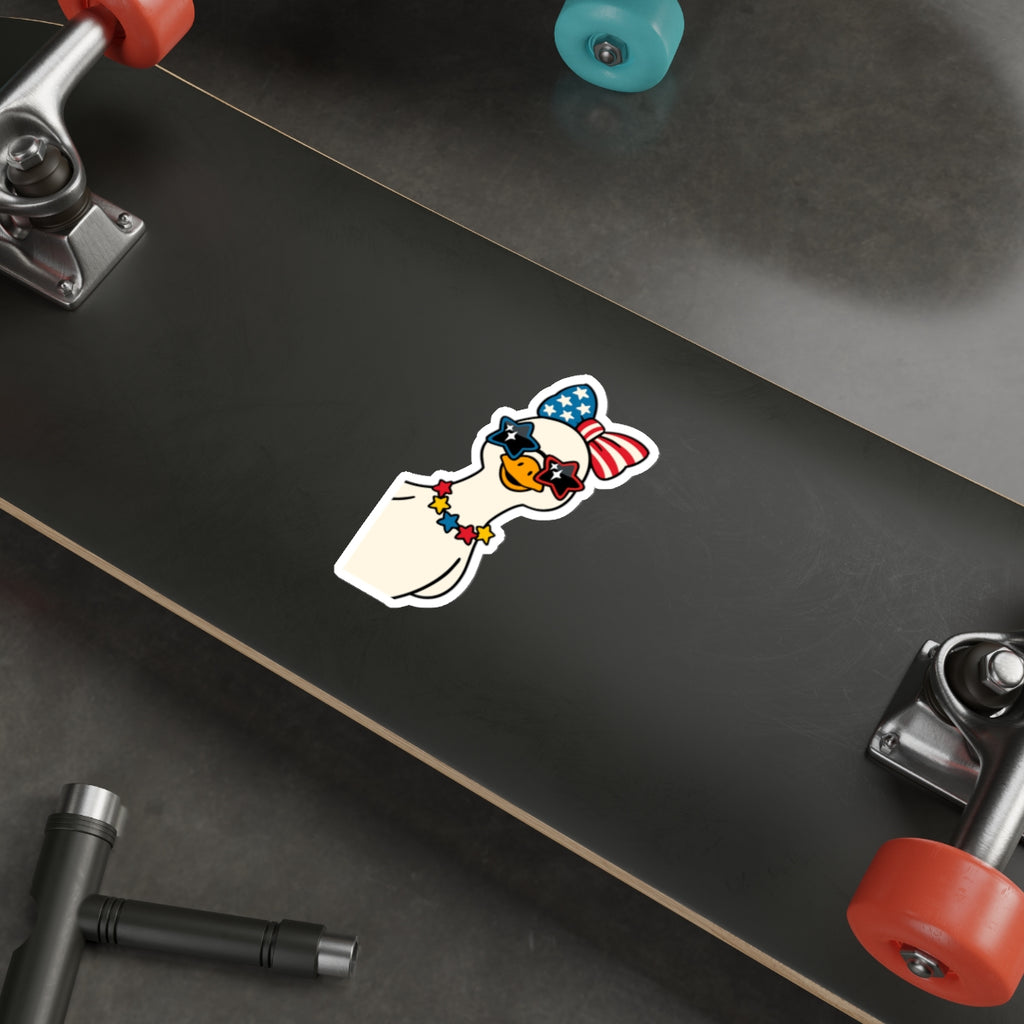 Patriotic Goose Die-Cut Sticker