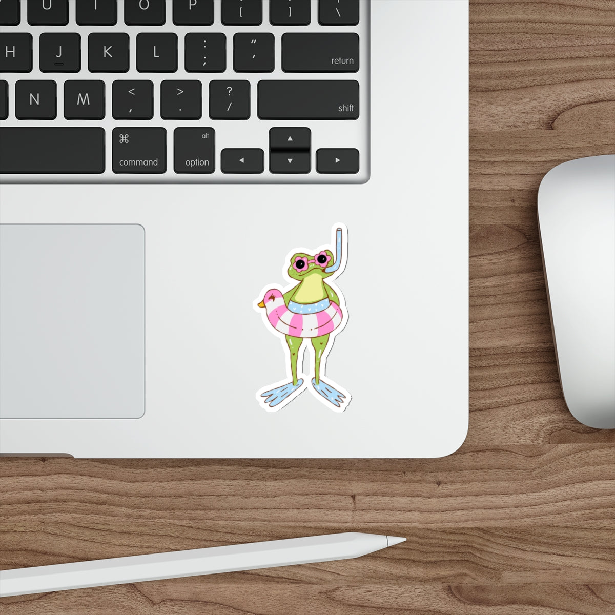 Frog in Floatie Die-Cut Sticker