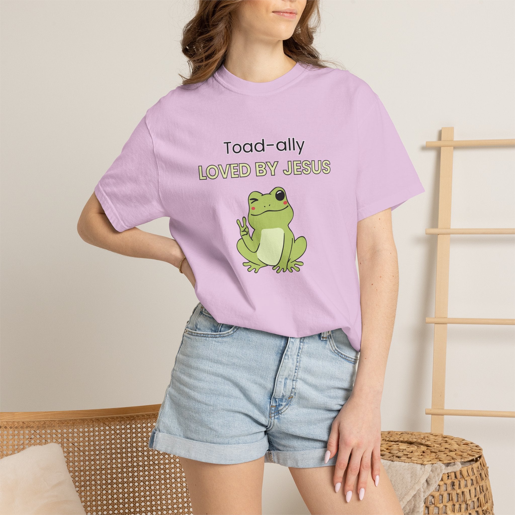 T-shirt - "Toad-ally Loved by Jesus" Cute Frog Christian Tee