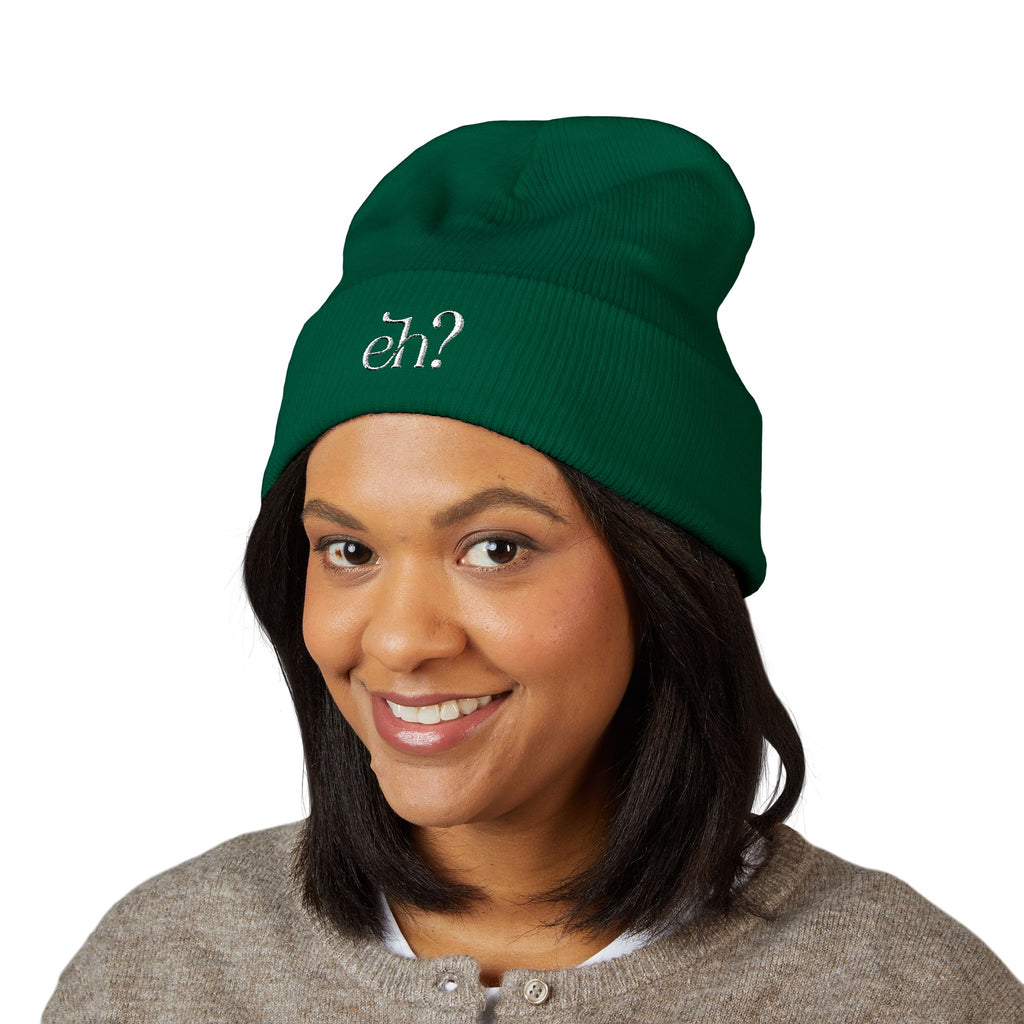 (Canada) Embroidered “eh?” Knit Toque