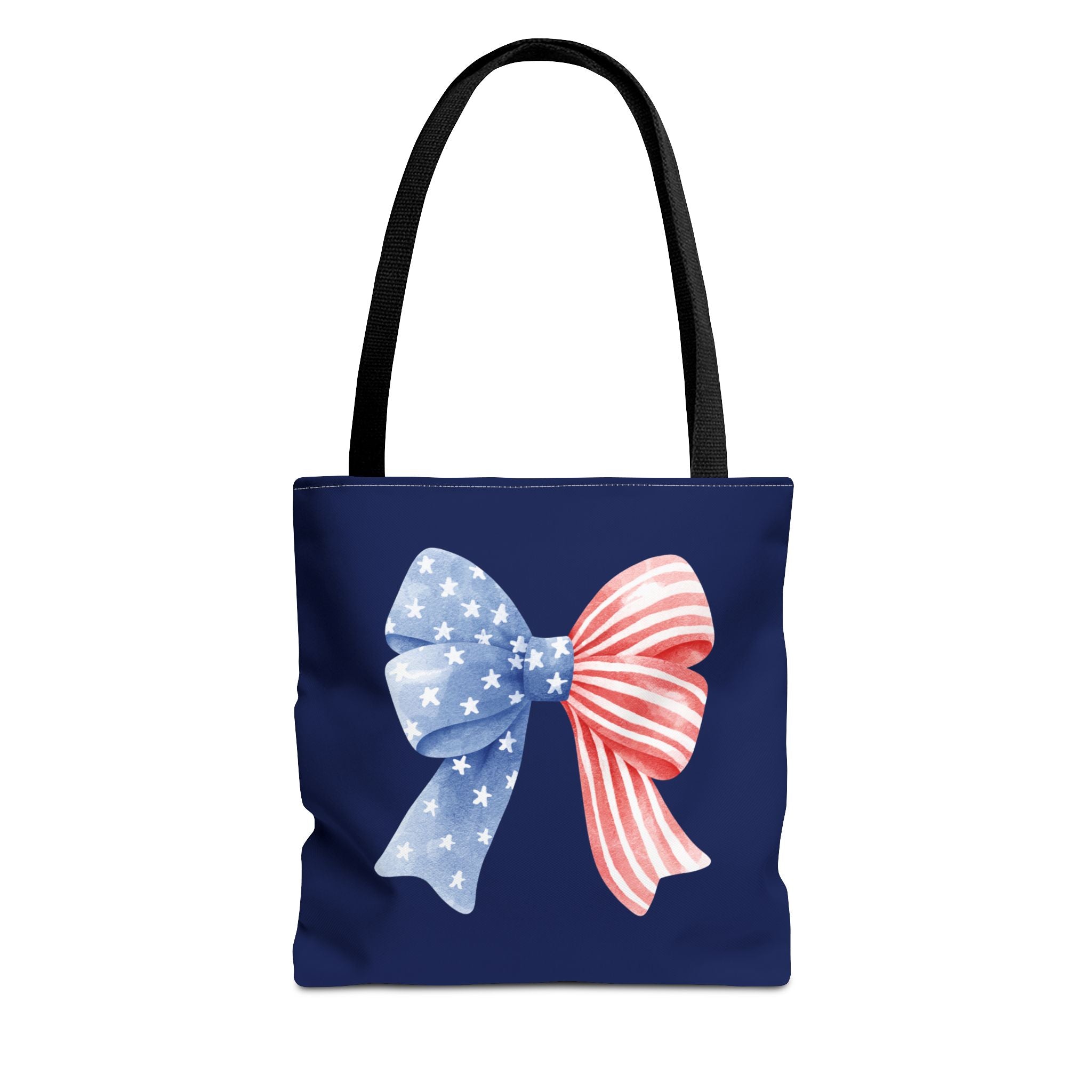 Patriotic Bow Tote Bag — American Flag Red White Blue Ribbon Tote