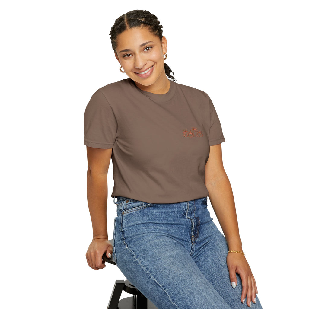 CutePocket Tee — Small Chest  pumpkin embroidered T-Shirt
