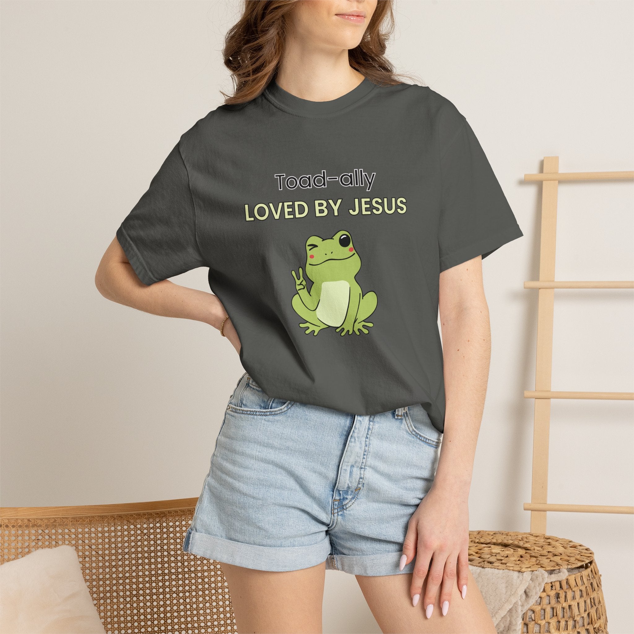 T-shirt - "Toad-ally Loved by Jesus" Cute Frog Christian Tee