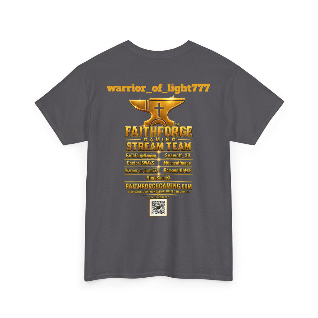 FaithForgeGaming Tee — FaithForge Stream Team Black Graphic T‑Shirt -warrior_of_light777