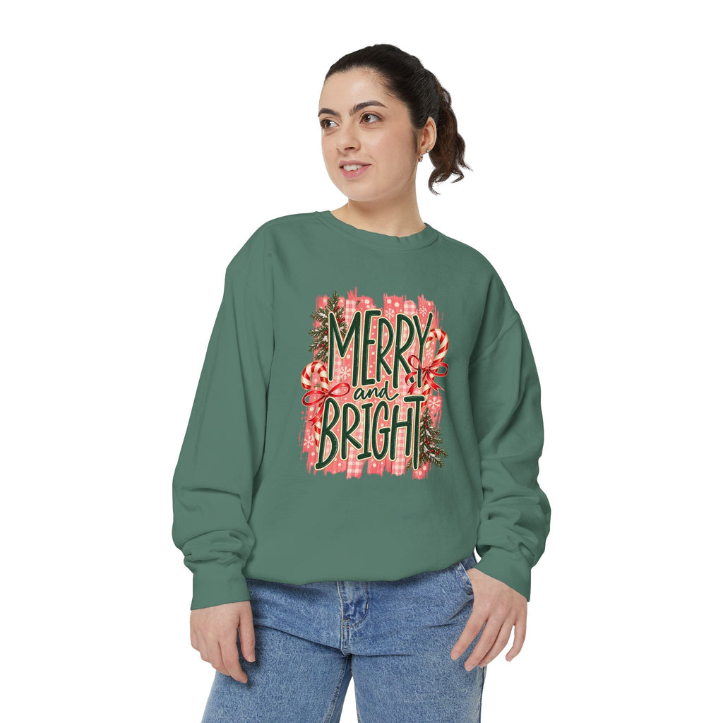 Merry and Bright Sweatshirt — Festive Christmas Holiday Crewneck