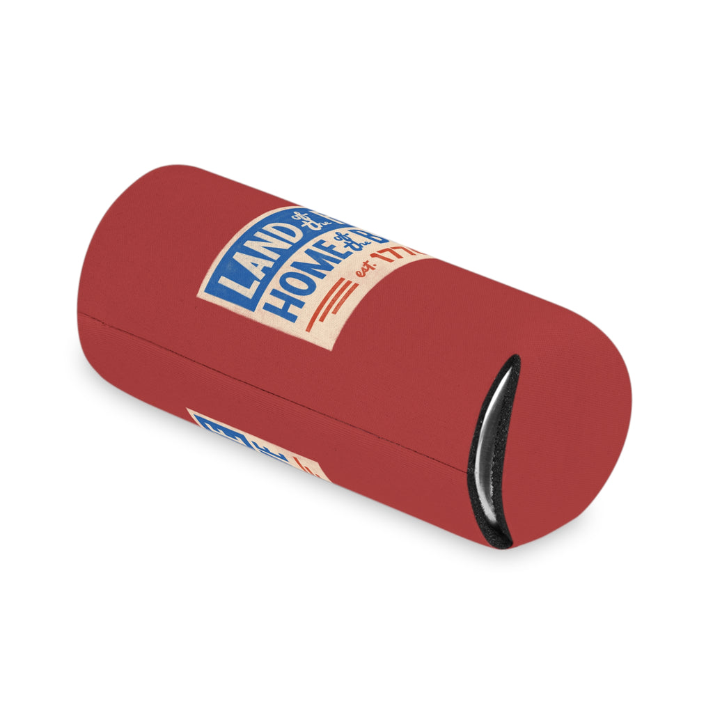 Patriotic 'Land of the Free, Home of the Brave' Can Cooler