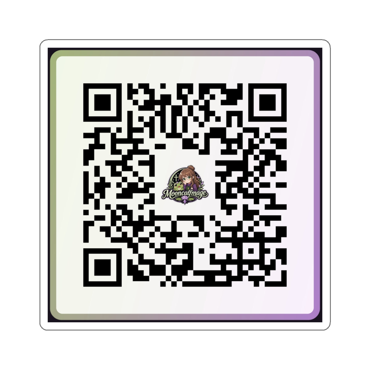 Mooncalfmage Streamer QR Code Die-Cut Sticker Indoor/Outdoor