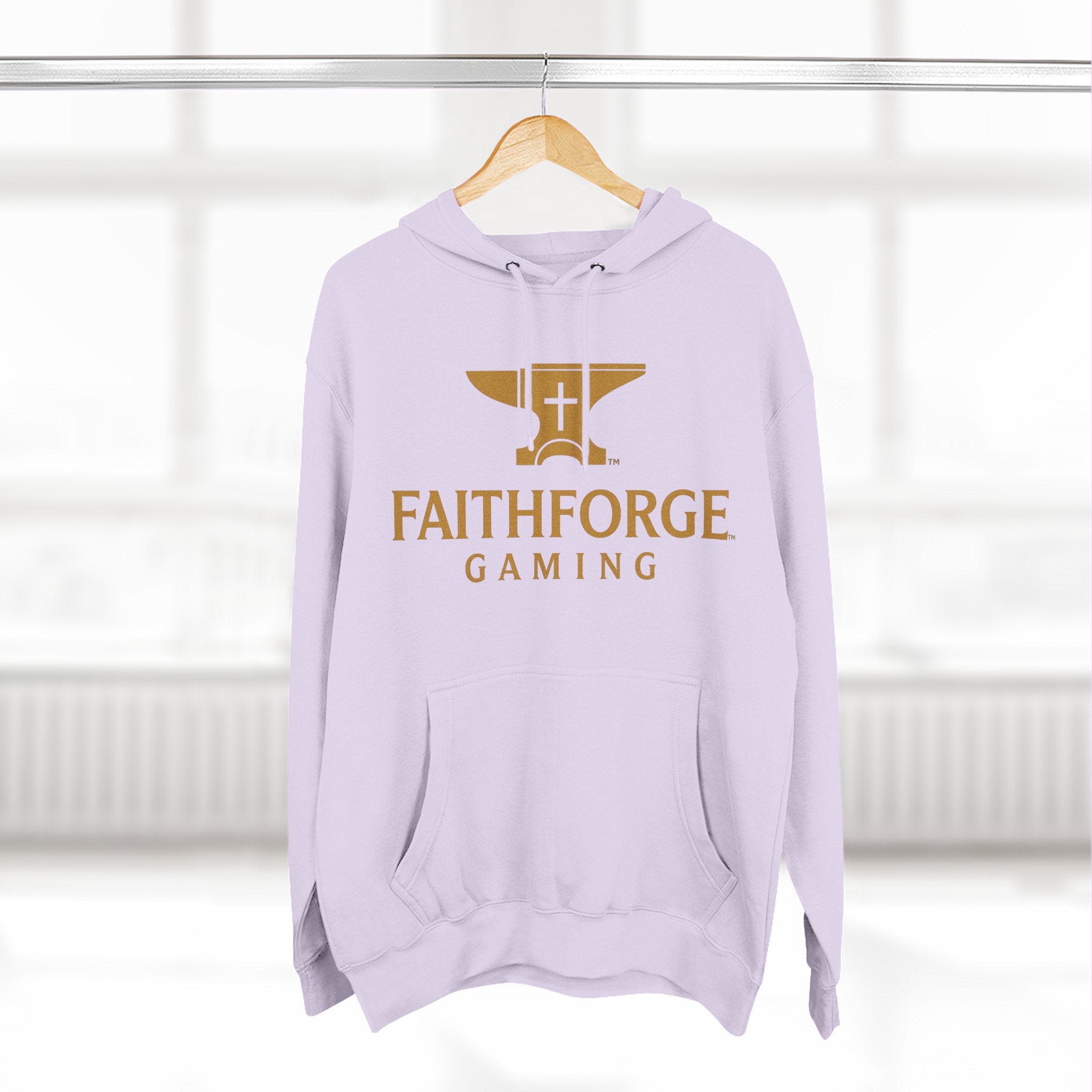 Faithforge Gaming Hoodie — Faith Quote Shield Logo Fleece Hoodie