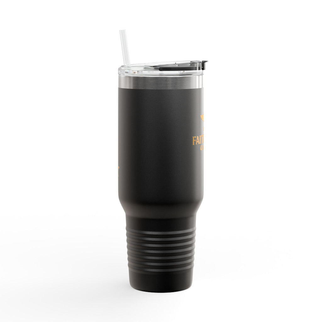 40oz Insulated Travel Mug — FaithForge Gaming Logo