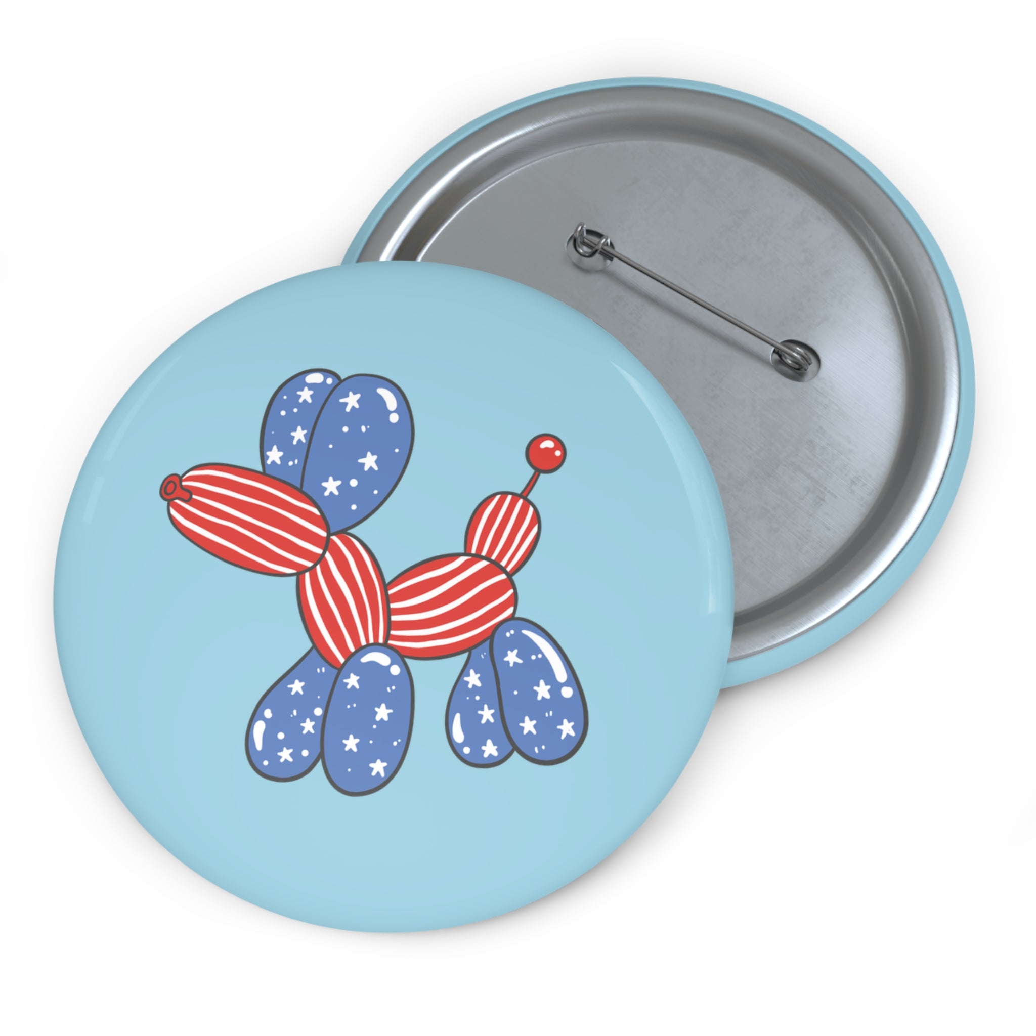 Patriotic Balloon Dog Pin Button