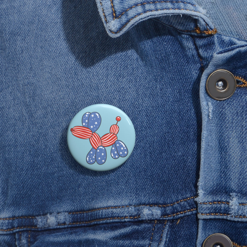 Patriotic Balloon Dog Pin Button