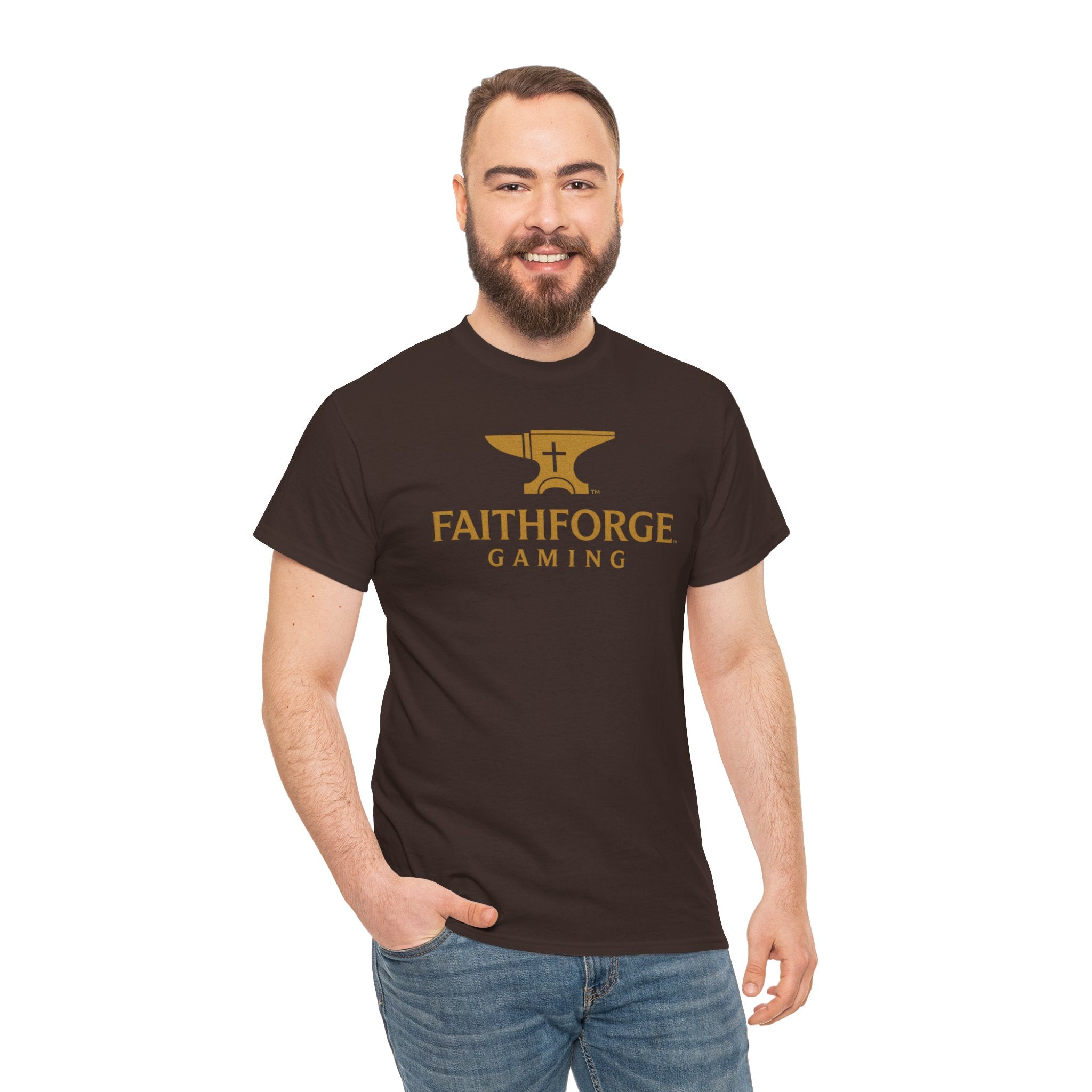 (Canada) FaithForge Gaming T-Shirt — Anvil & Cross Logo Tee for Christian Gamers