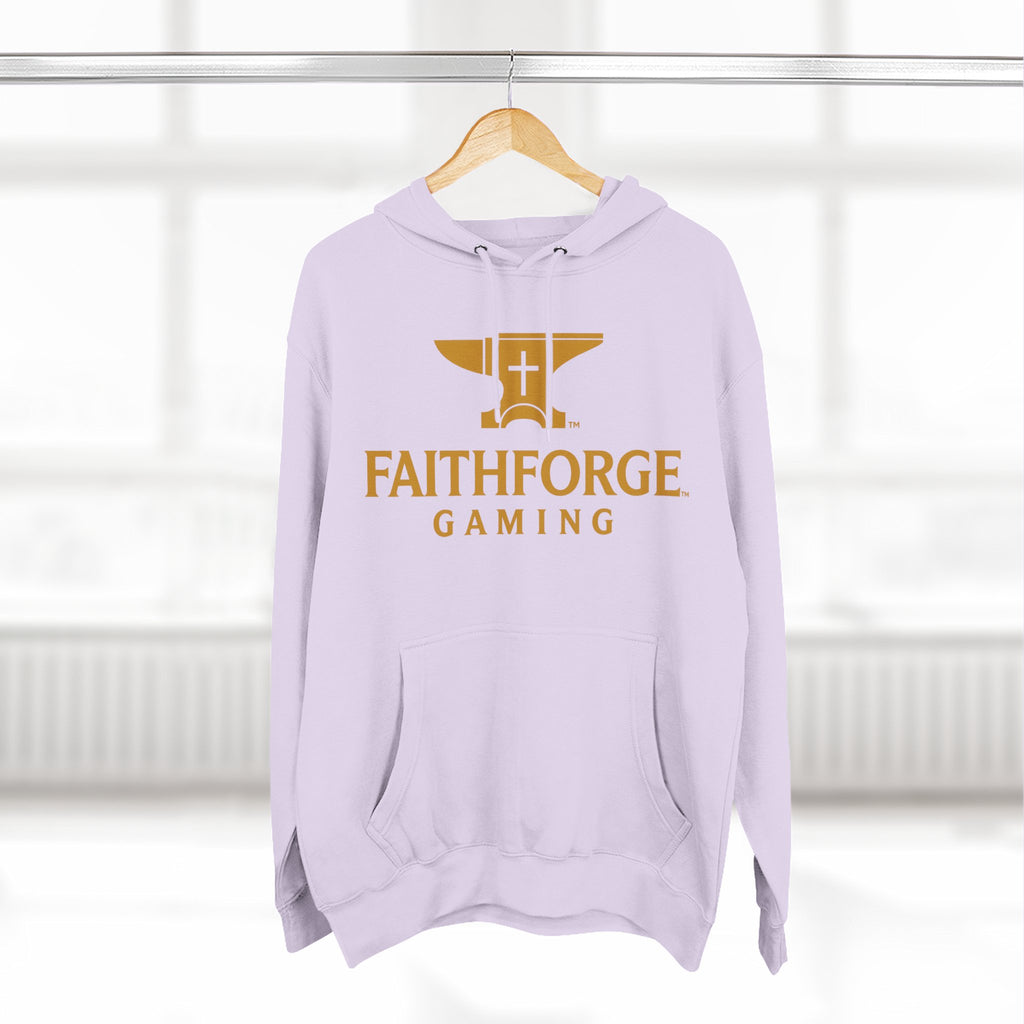 Faithforge Gaming Hoodie — Faith Quote Shield Logo Fleece Hoodie
