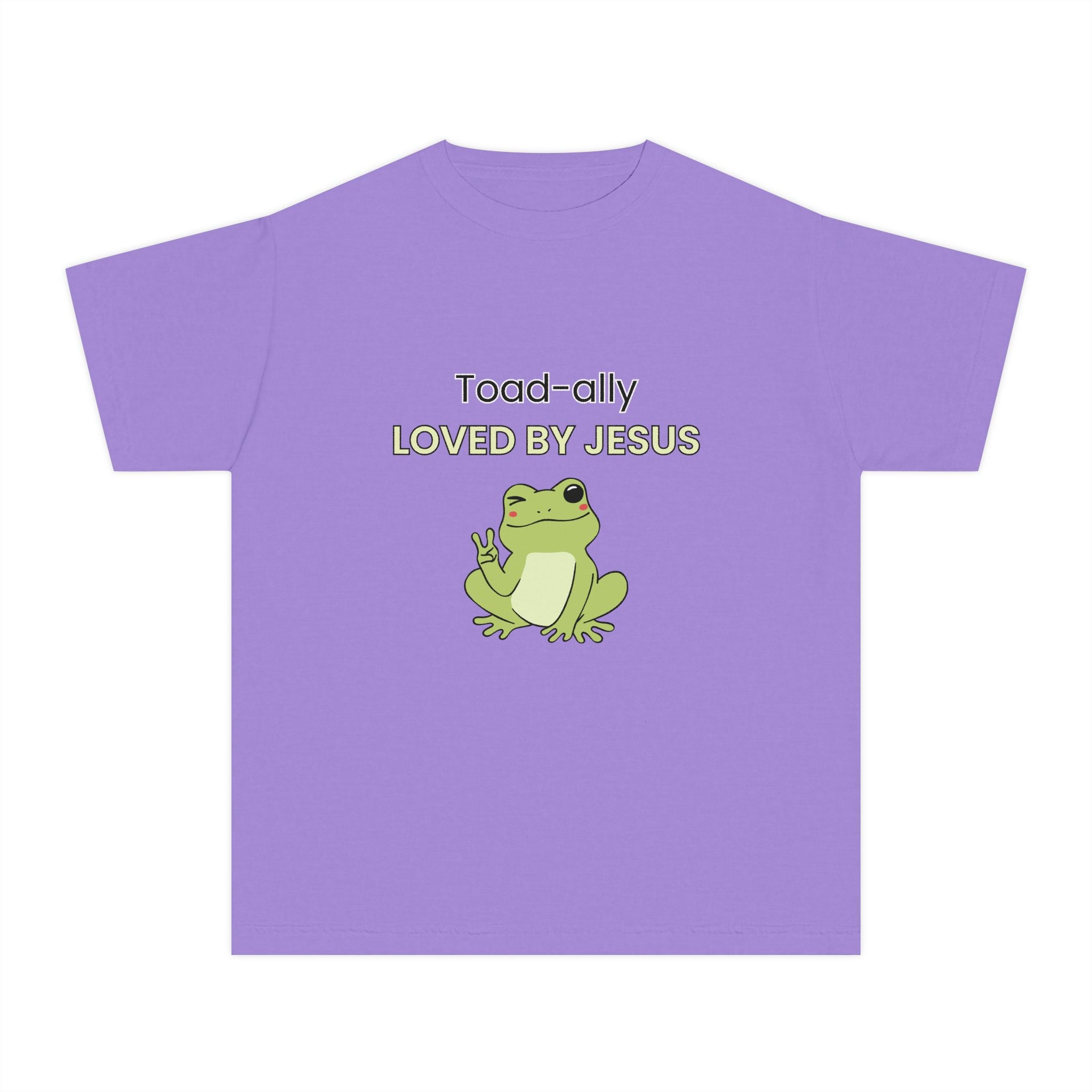 Kids Tee - "Toad-ally Loved by Jesus" Cute Frog Christian Youth T-Shirt