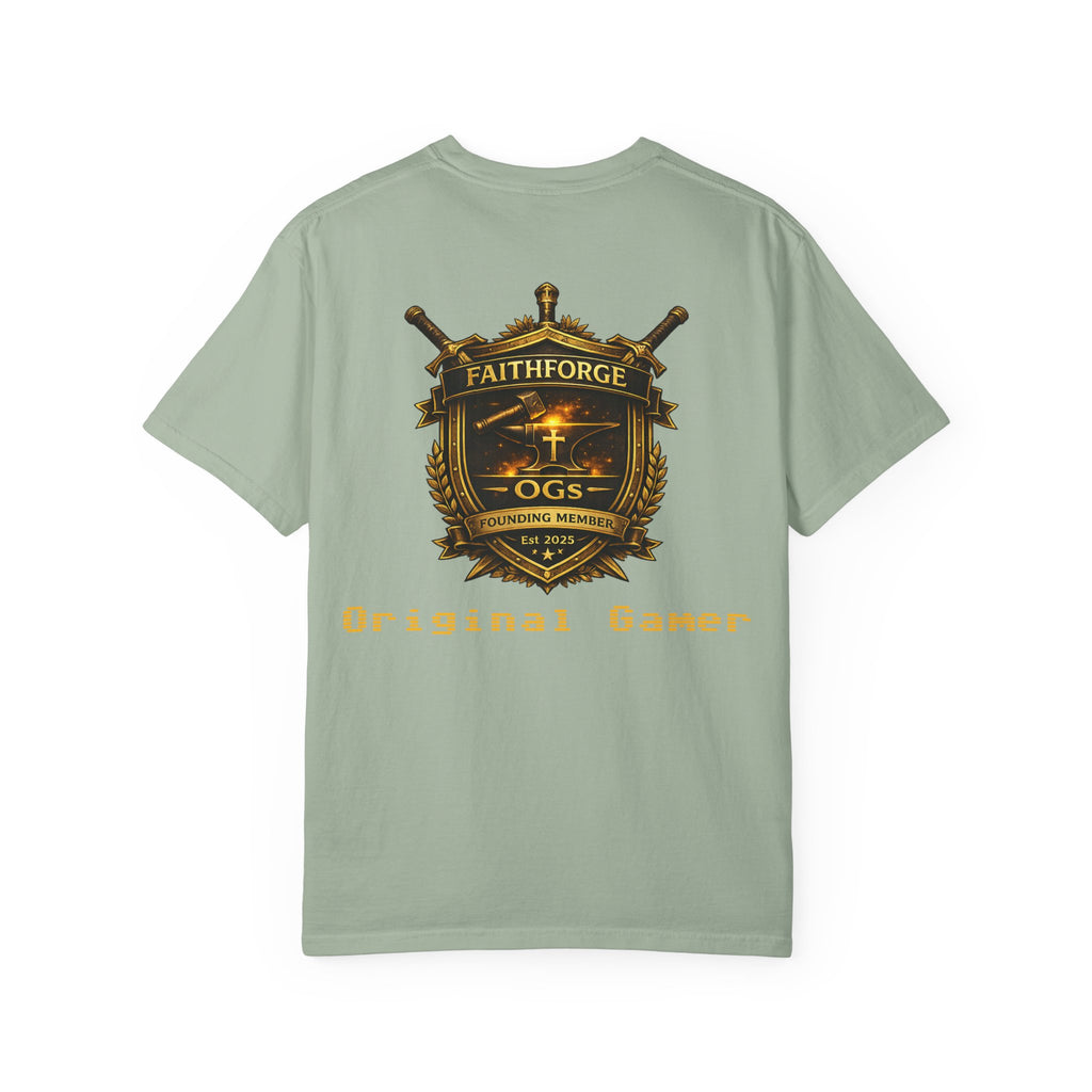 FaithForge OG Gaming T-Shirt — Logo Tee with Anvil & Cross (Christian Gamer Apparel)
