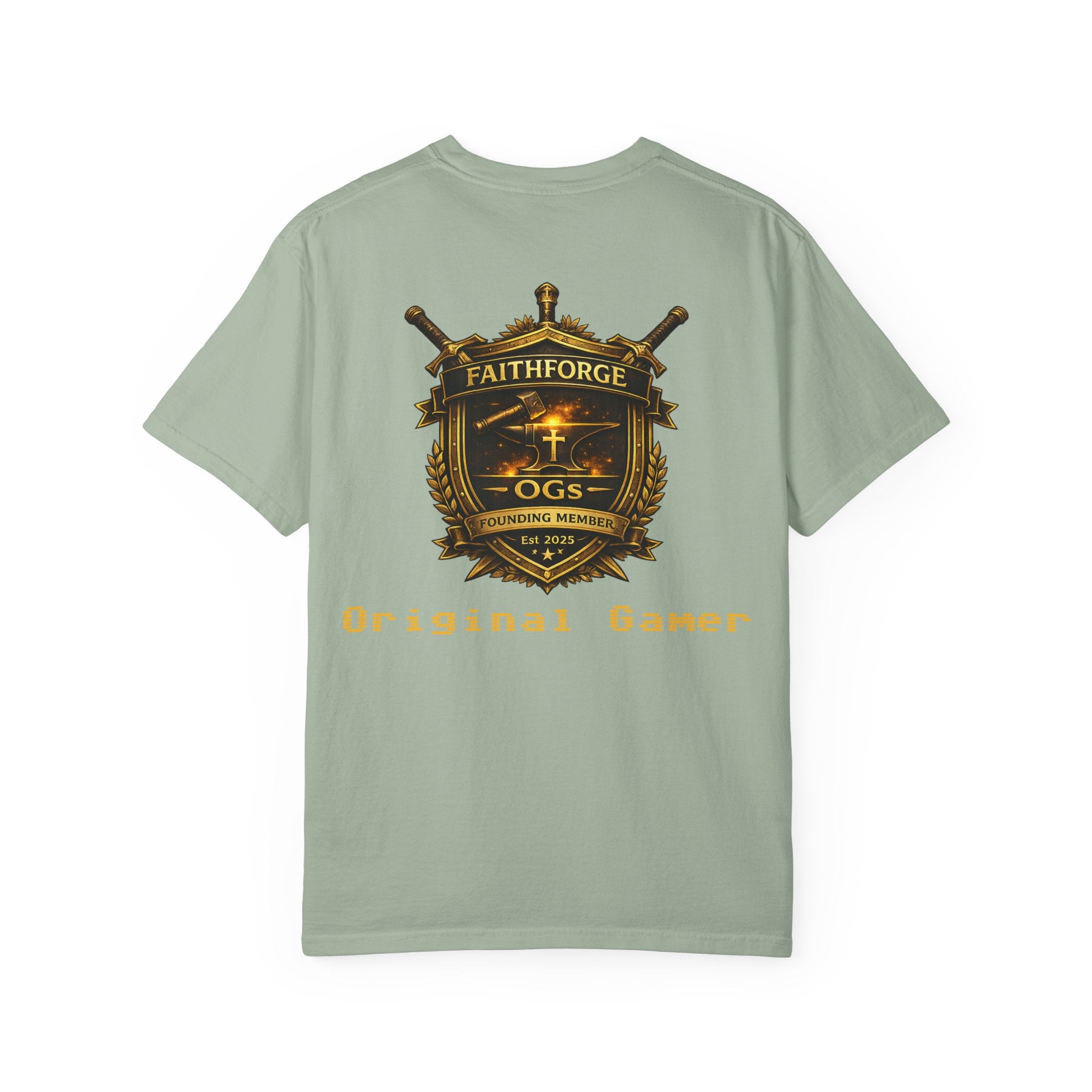 FaithForge OG Gaming T-Shirt — Logo Tee with Anvil & Cross (Christian Gamer Apparel)