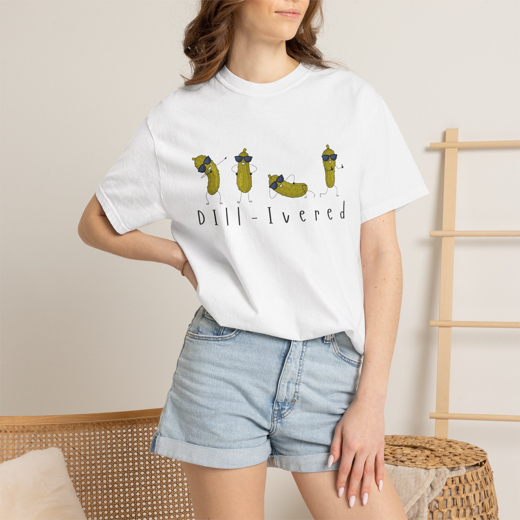 Dill-Livered Pickle Pun T-Shirt — Funny Pickle Lover Tee