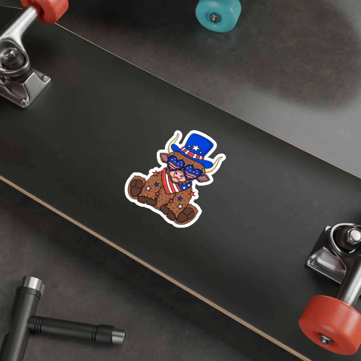 Patriotic Sticker Pack — Star Spangled Bull 4th of July Red White Blue Die-Cut Stickers