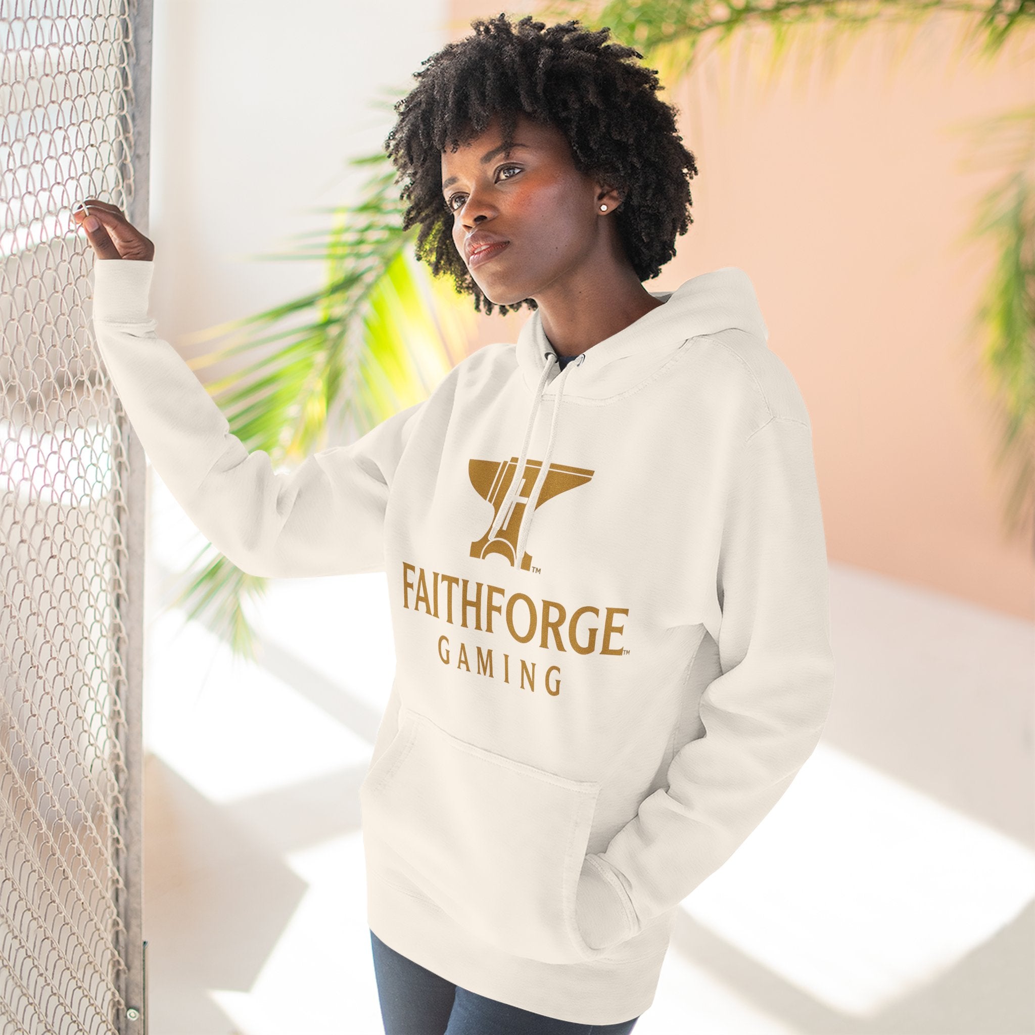 Faithforge Gaming Hoodie — Faith Quote Shield Logo Fleece Hoodie