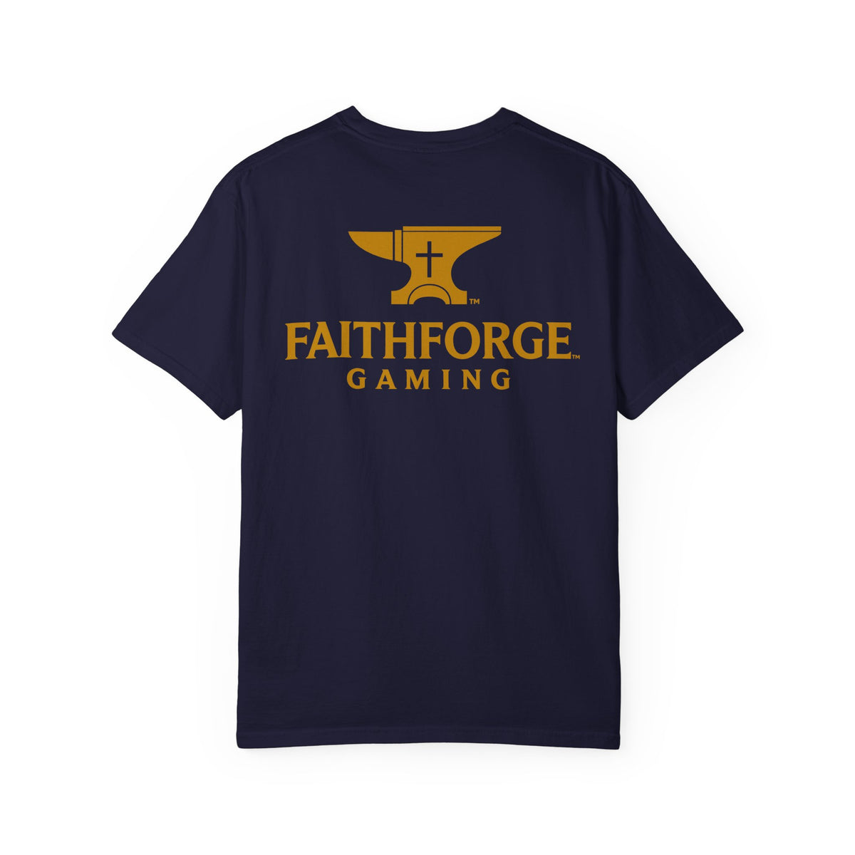 FaithForge Gaming T-Shirt — Logo Tee with Anvil & Cross (Christian Gamer Apparel)