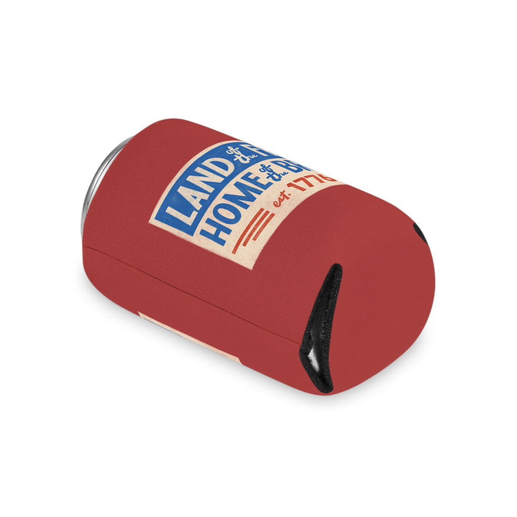 Patriotic 'Land of the Free, Home of the Brave' Can Cooler