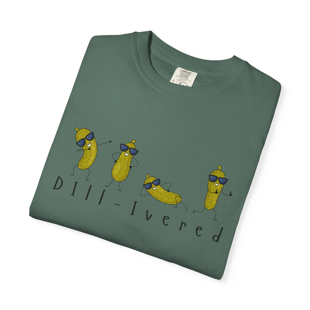 Dill-Livered Pickle Pun T-Shirt — Funny Pickle Lover Tee