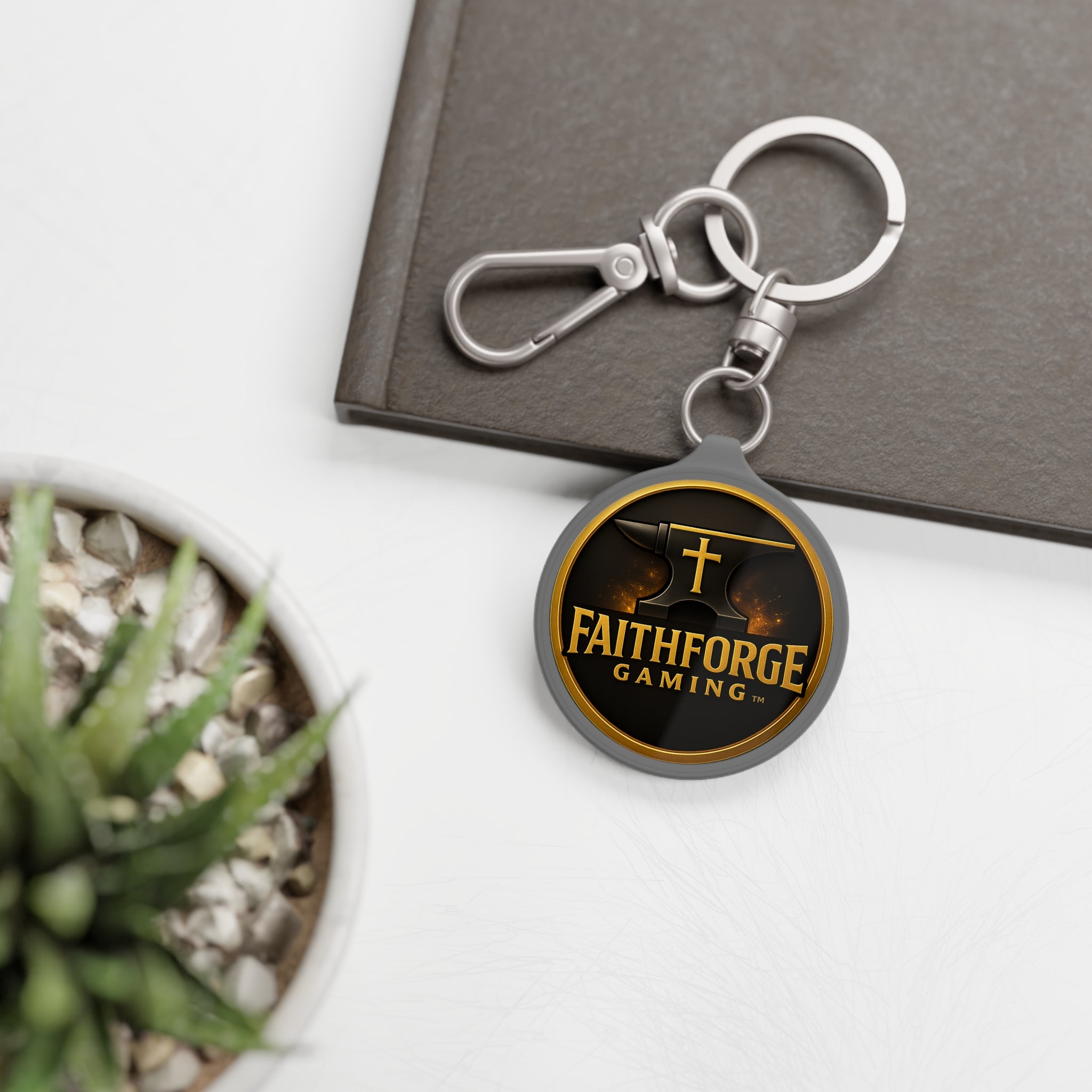FaithForge Gaming Keyring Tag — Logo Metal Keychain for Gamers