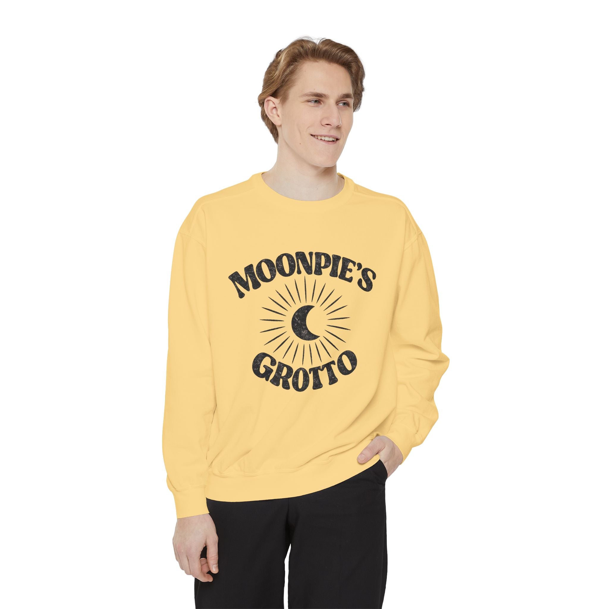 Moonpie's Grotto Sweatshirt — Vintage Celestial Moon Crewneck