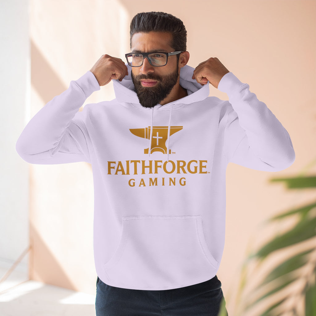 Faithforge Gaming Hoodie — Faith Quote Shield Logo Fleece Hoodie