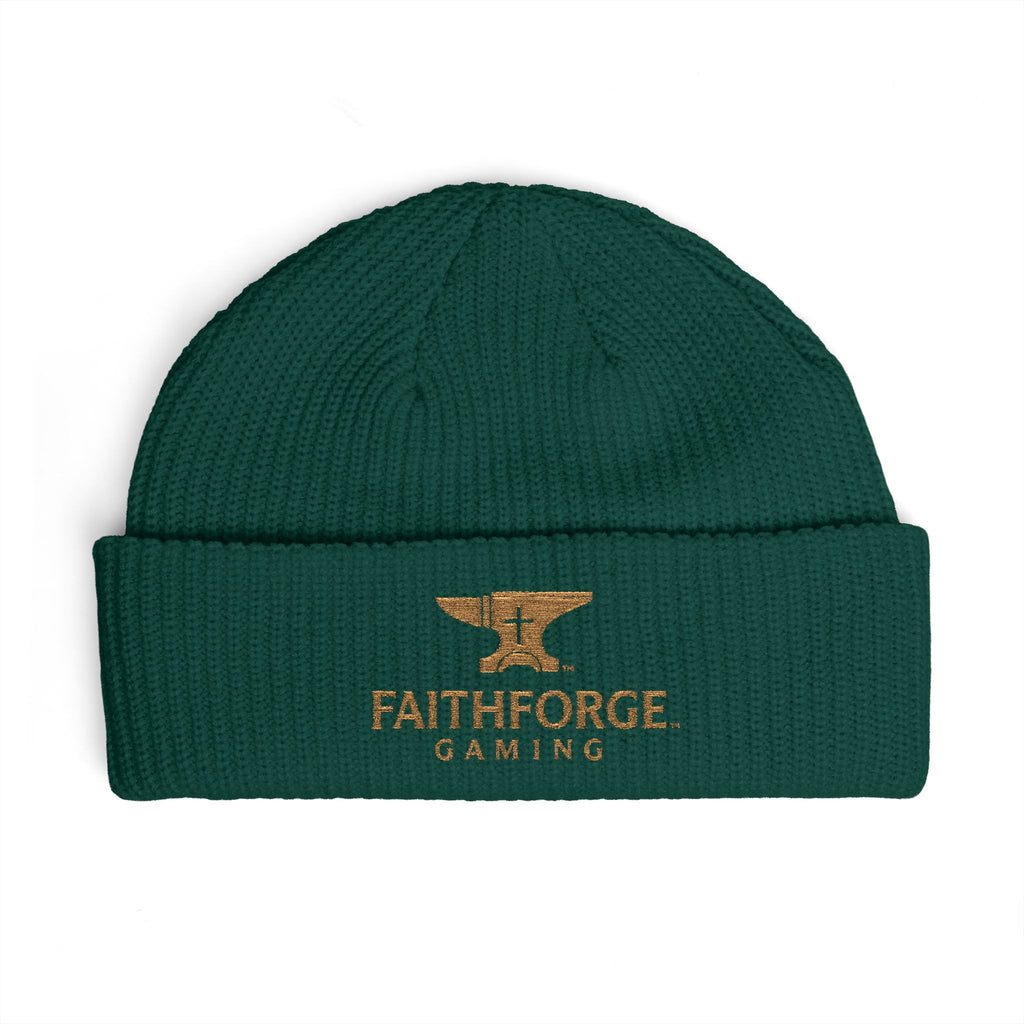 Faithforge Gaming Cuff Beanie — Embroidered Anvil Logo Knit Hat
