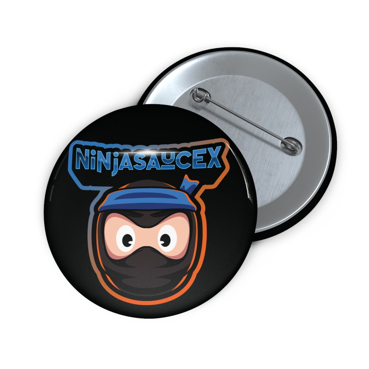 NinjaSauceX Mascot Pin Button — Custom Enamel-Style Badge