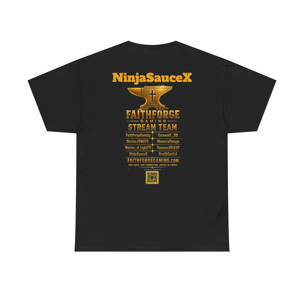 FaithForgeGaming Tee — FaithForge Stream Team Black Graphic T‑Shirt -NinjaSauceX