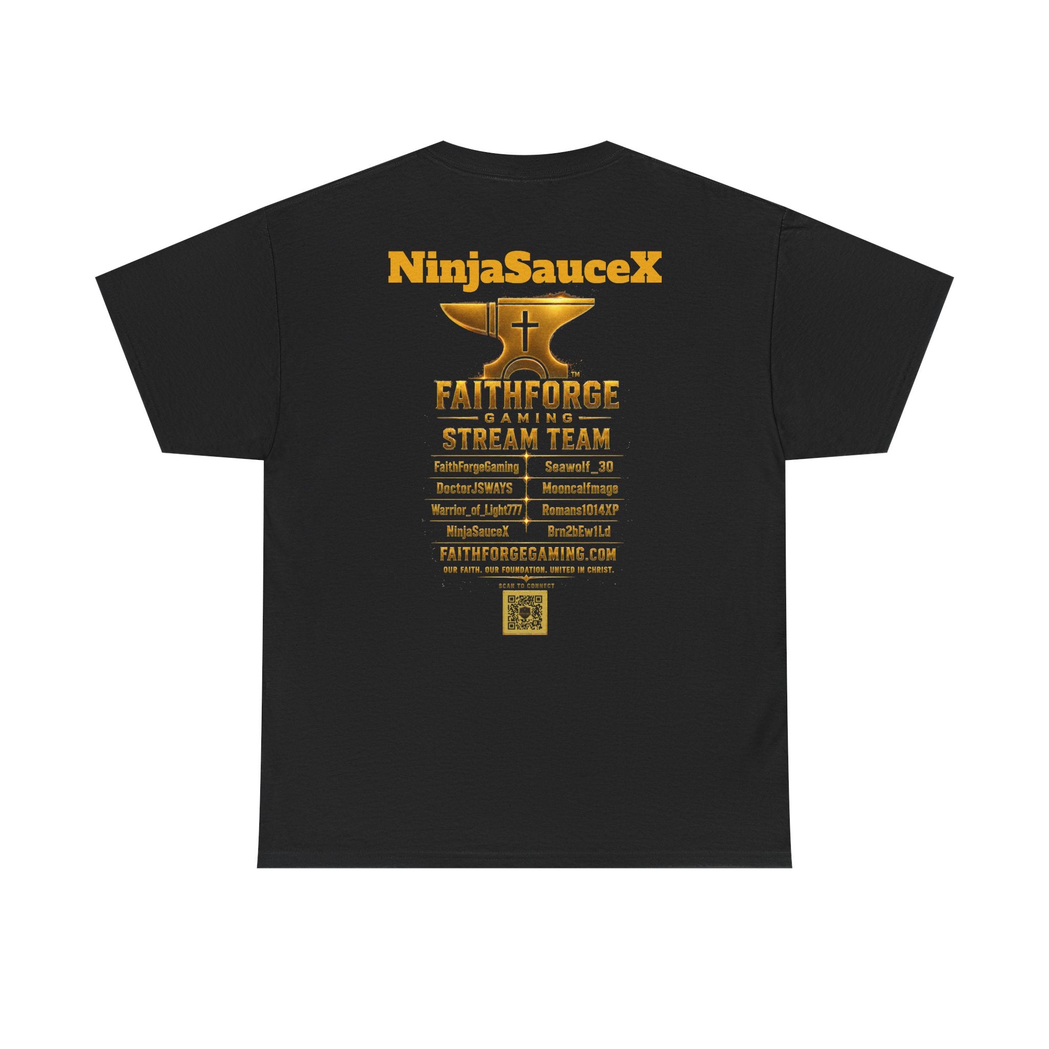 FaithForgeGaming Tee — FaithForge Stream Team Black Graphic T‑Shirt -NinjaSauceX