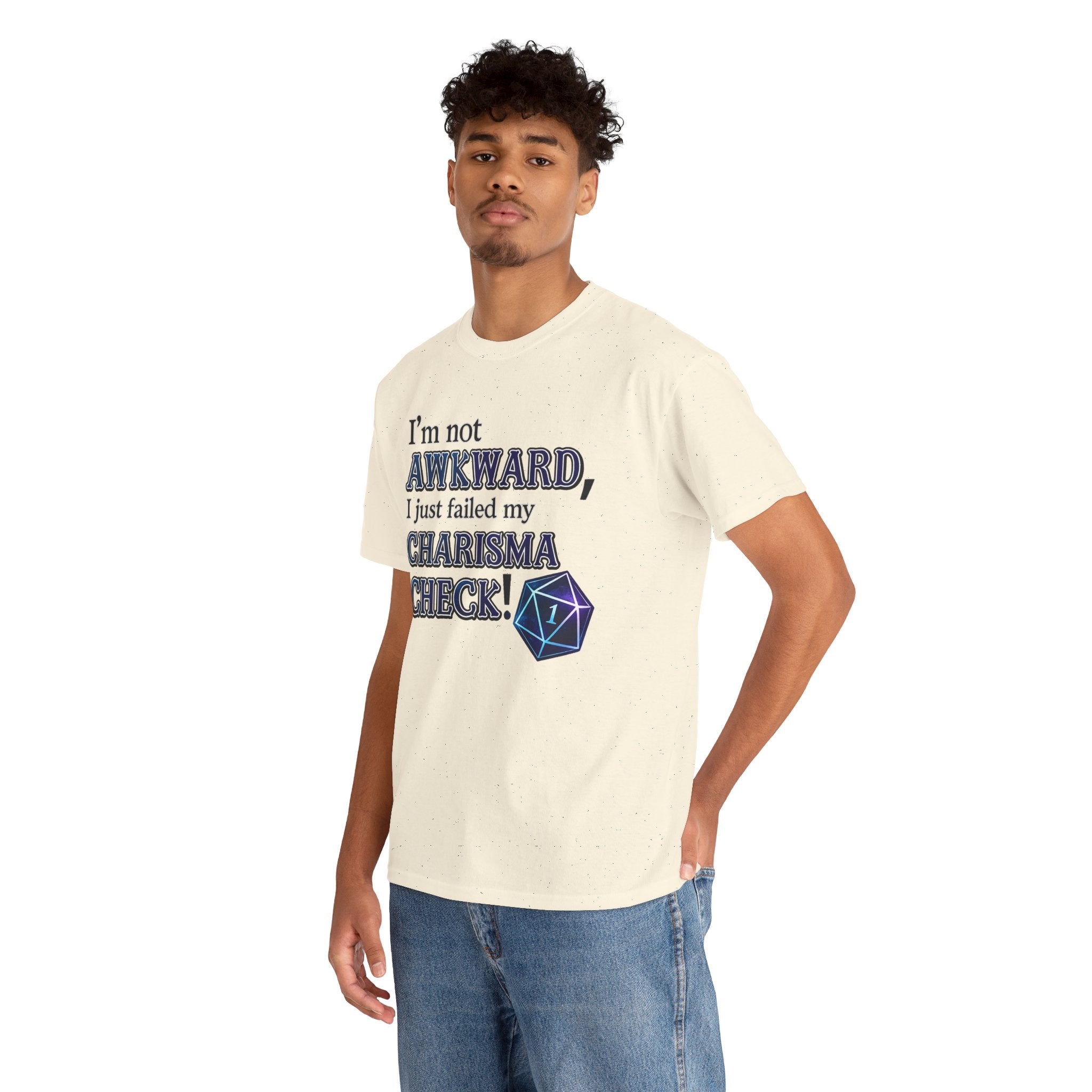 T-Shirt - "I’m Not Awkward, I Just Failed My Charisma Check" D20 RPG Tee