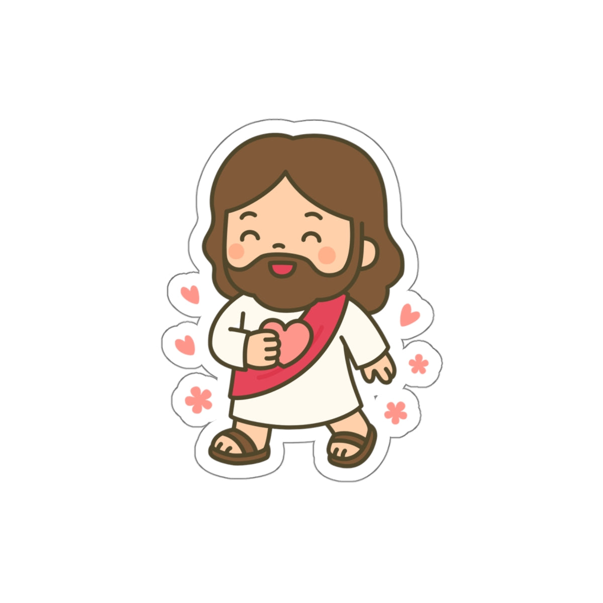Cute Jesus Die-Cut Sticker — Christian Faith Sticker for Laptops, Bibles & Gifts
