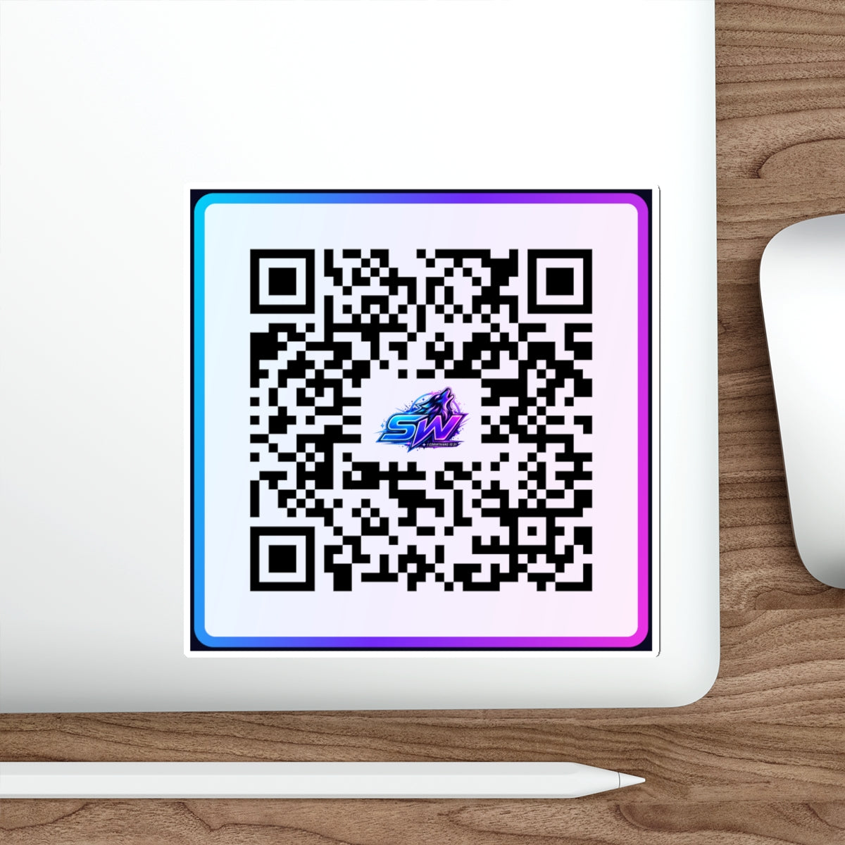 Seawolf_30 Streamer QR Code Die-Cut Sticker Indoor/Outdoor