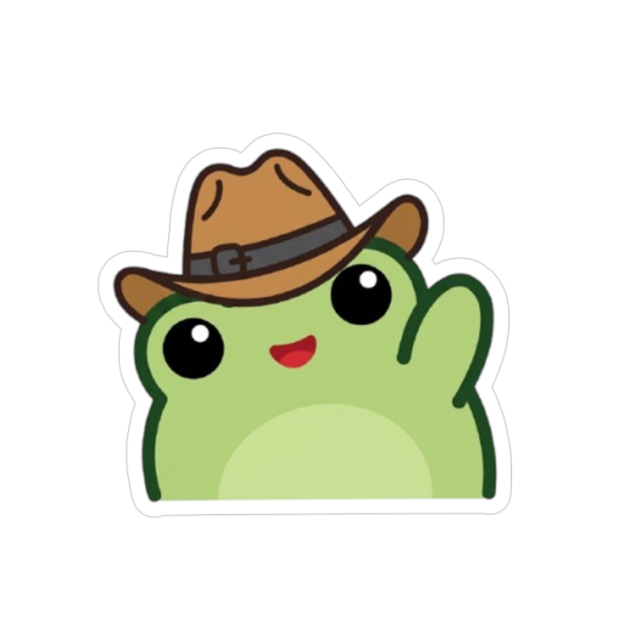 Waving Frog Die-Cut Outdoor Sticker - Waterproof Transparent Logo Decal