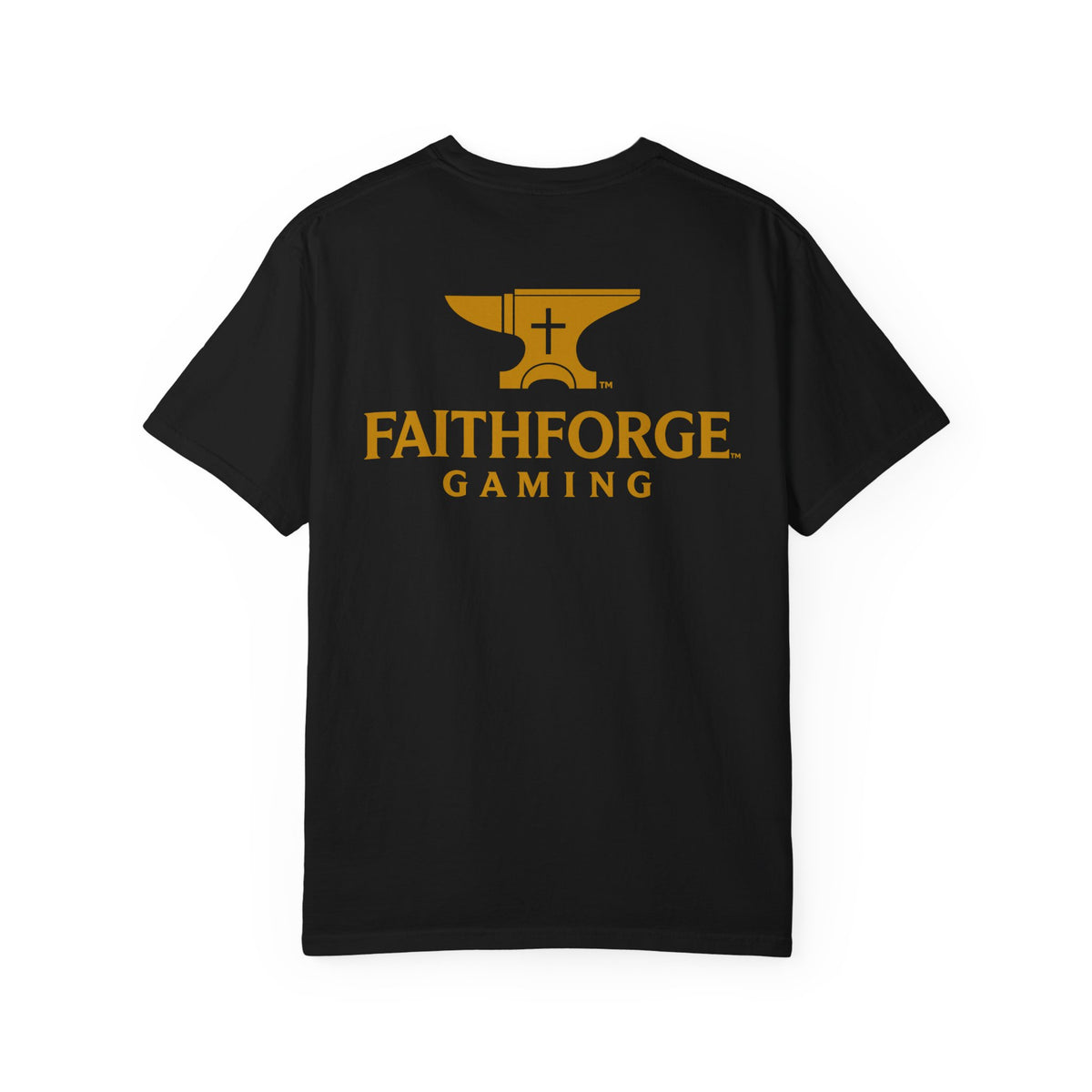 FaithForge Gaming T-Shirt — Logo Tee with Anvil & Cross (Christian Gamer Apparel)