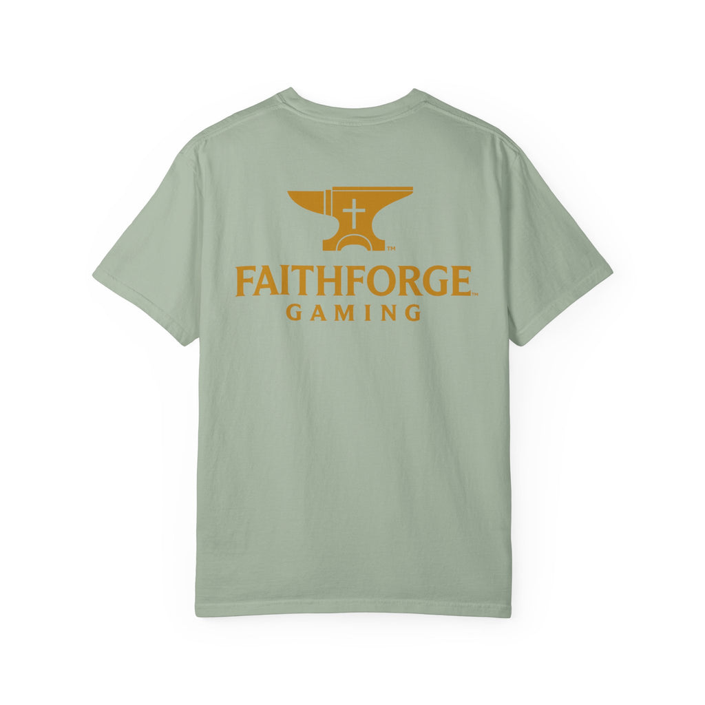 FaithForge Gaming T-Shirt — Logo Tee with Anvil & Cross (Christian Gamer Apparel)