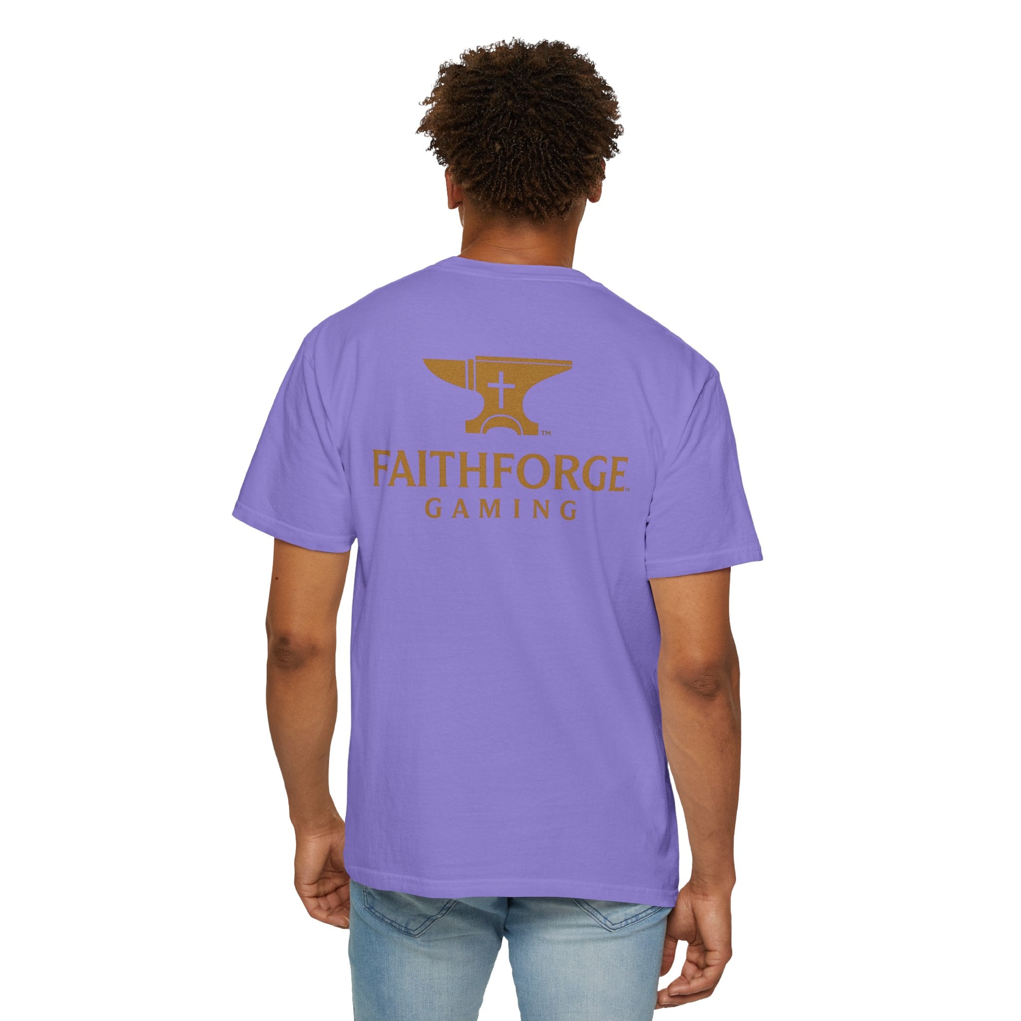 FaithForge Gaming T-Shirt — Logo Tee with Anvil & Cross (Christian Gamer Apparel)