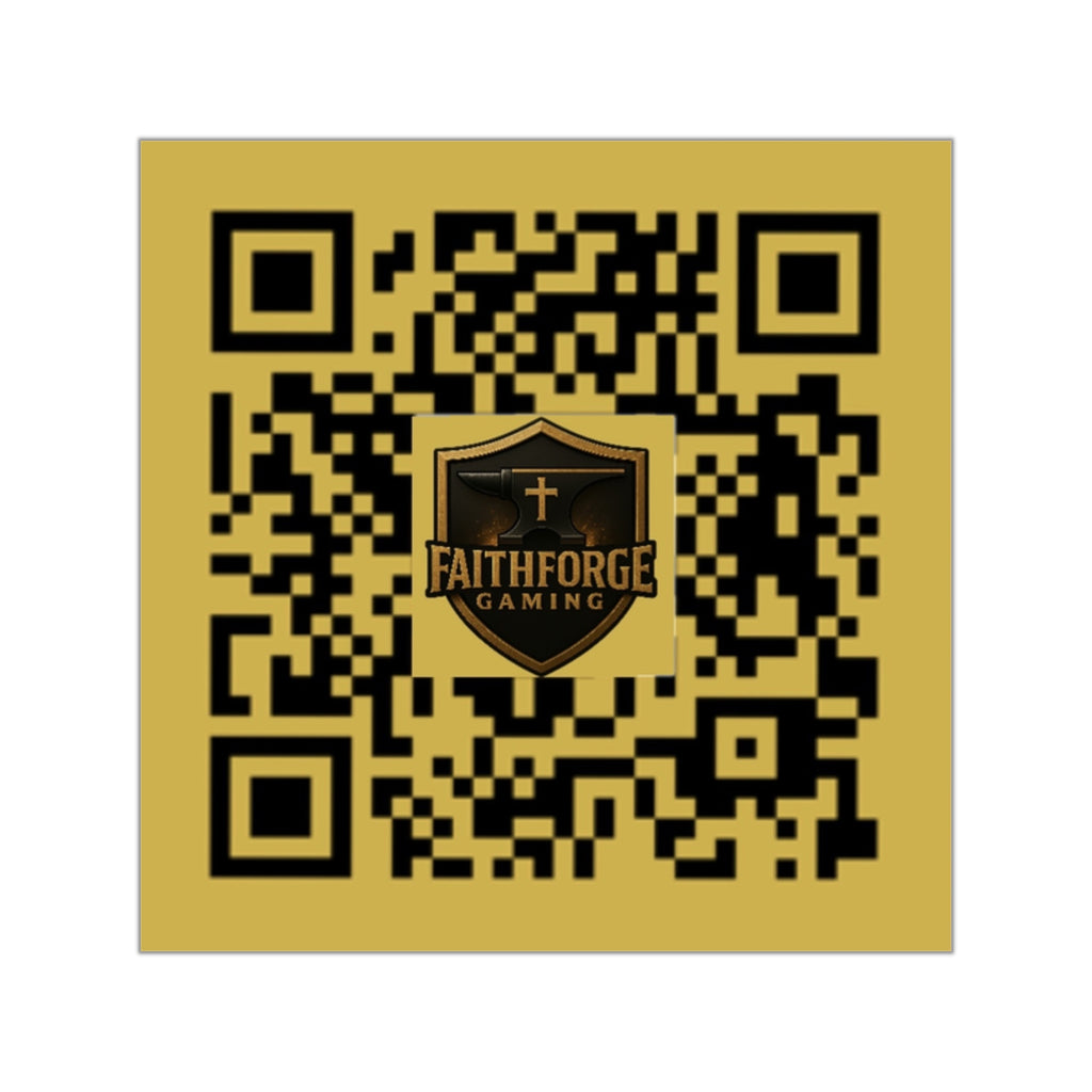 FaithForgeGaming.com QR Code Square Vinyl Sticker
