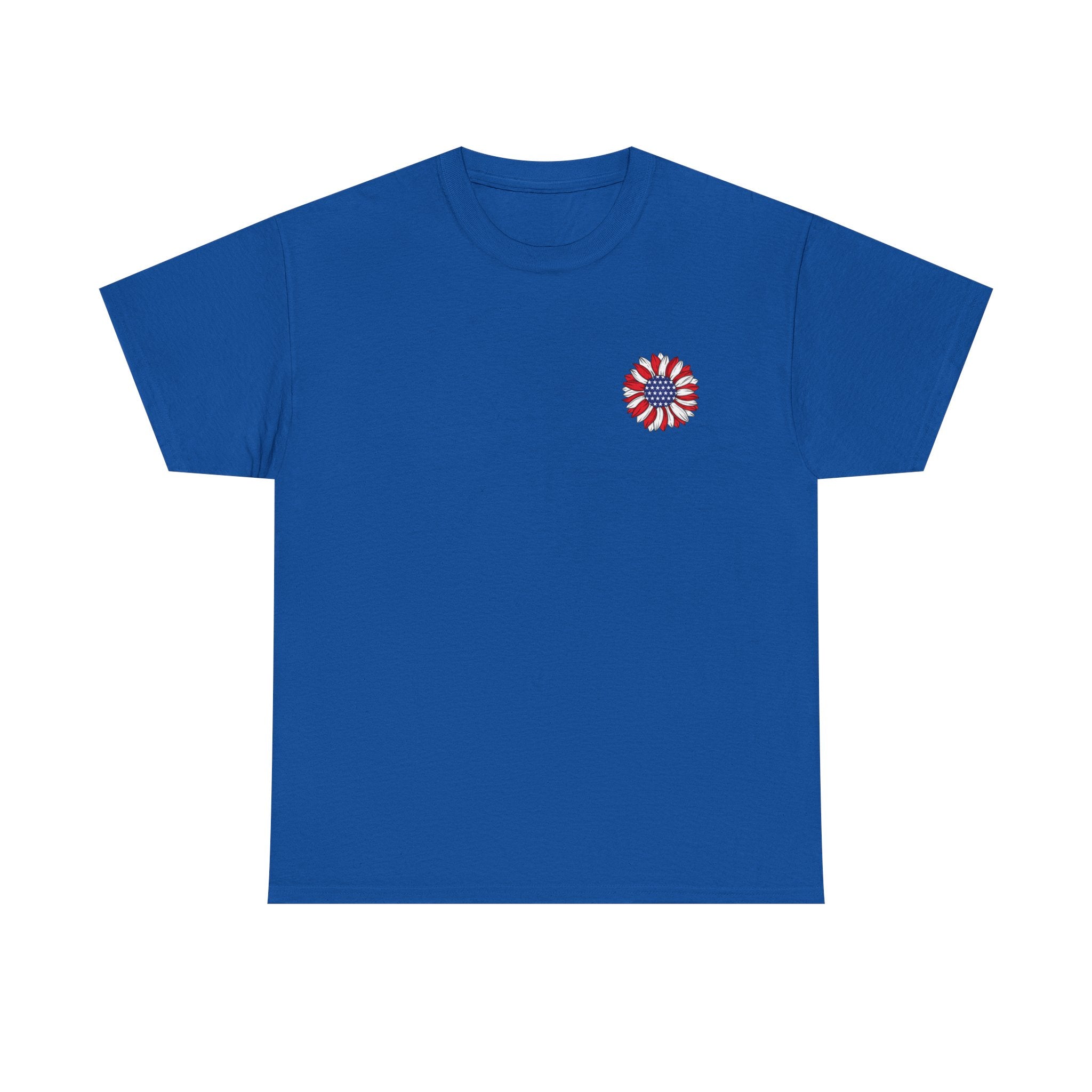 USA sunflower Patriotic T‑Shirt — American Flag Graphic Tee for 4th of July